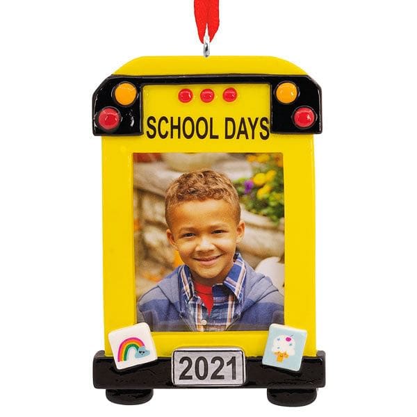 School Bus Photo Holder Dated Ornament - Shelburne Country Store