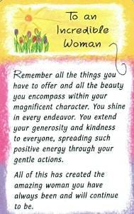 To An Incredible Woman - Wallet Card - Shelburne Country Store