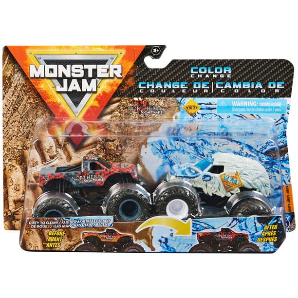 Monster Jam 1:64 2-Pack (Dirty to Clean) Yeti vs Northern Nightmare - Shelburne Country Store