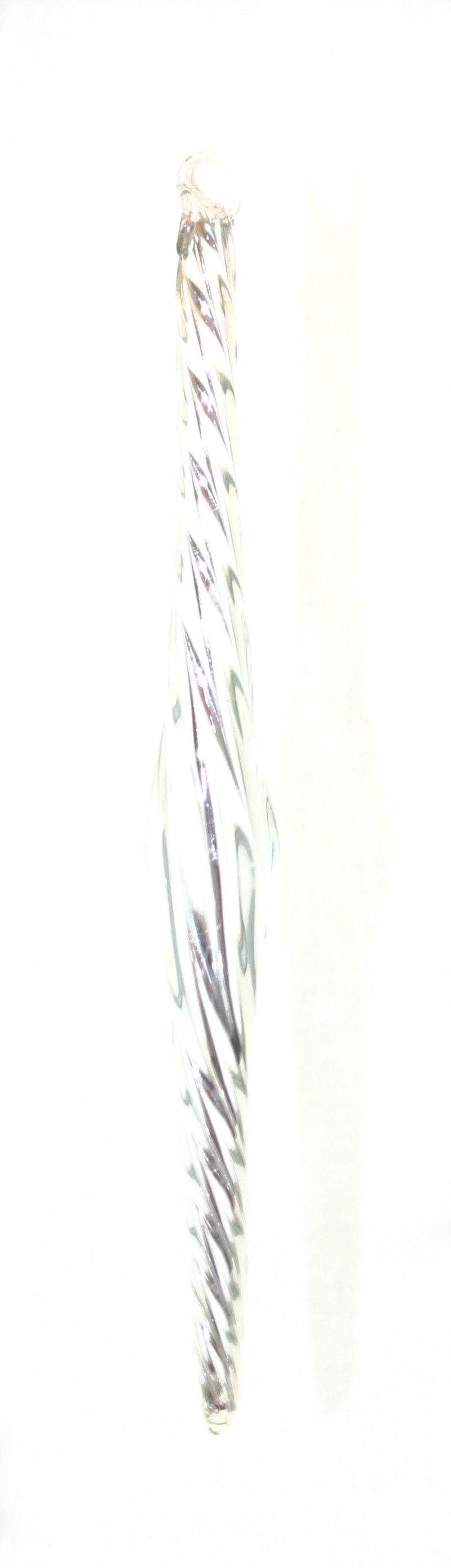 9 Inch Glass Silver Icicle - Shelburne Country Store