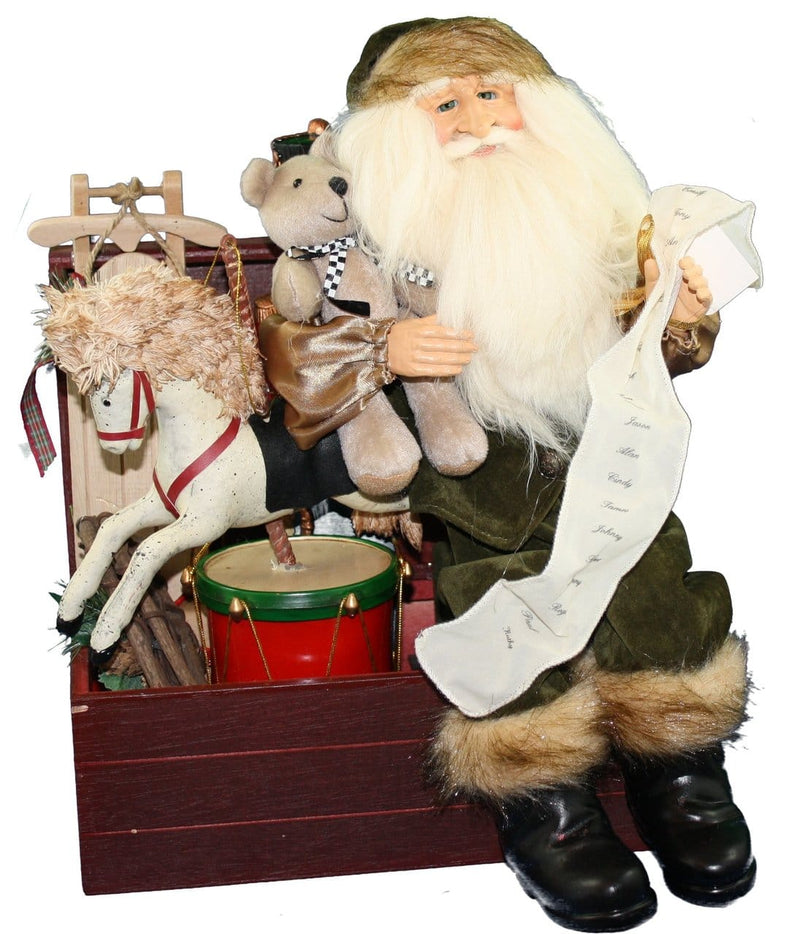 15 inch Santa On Toy Box - Shelburne Country Store