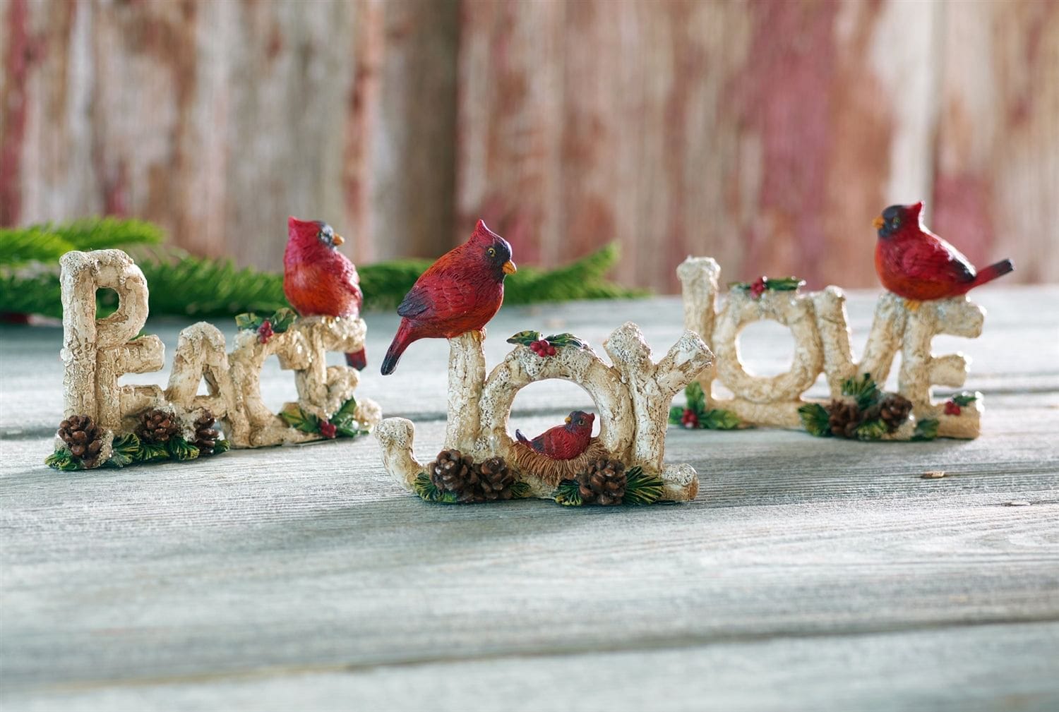 Polystone Birch and Cardinal Word Sitters - - Shelburne Country Store