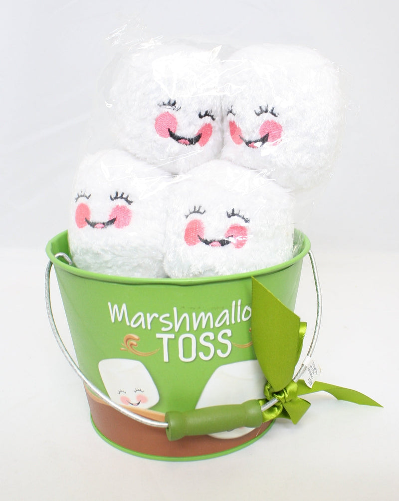 Tin Bucket Toss with 6 Plush Marshmallows - - Shelburne Country Store