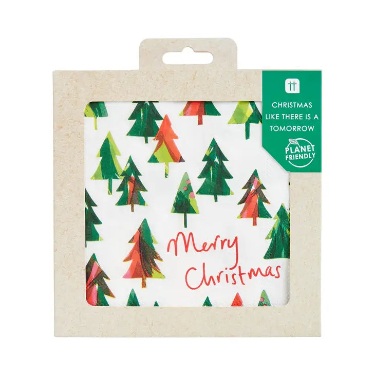 Recyclable Christmas Tree Napkins - 21 Pack - Shelburne Country Store