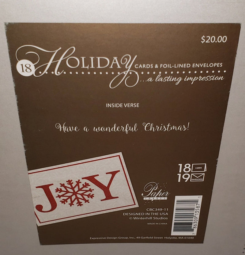 Holiday Luxury Favorites 18 Card Box - Joy - Shelburne Country Store