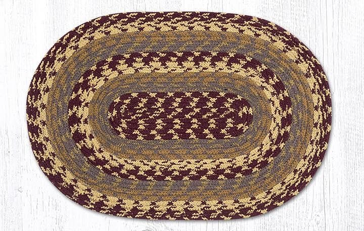 Braided Oval Placemat - Burgundy/Gray/Mustard - Shelburne Country Store