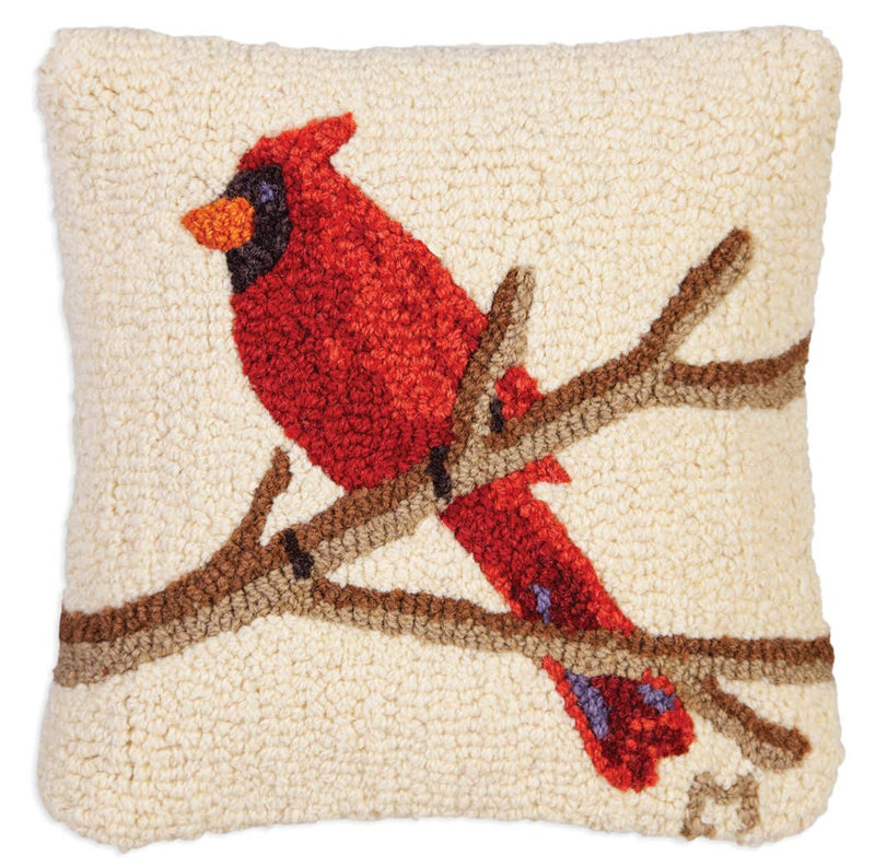 Cardinal on White Pillow - Shelburne Country Store