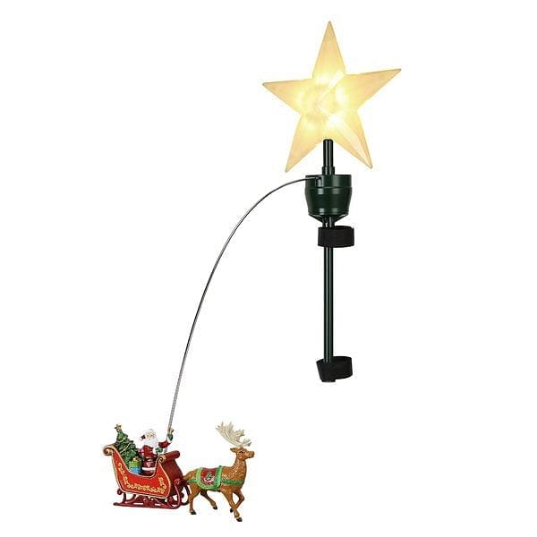 Animated Tree Topper - Santas Sleigh - Shelburne Country Store