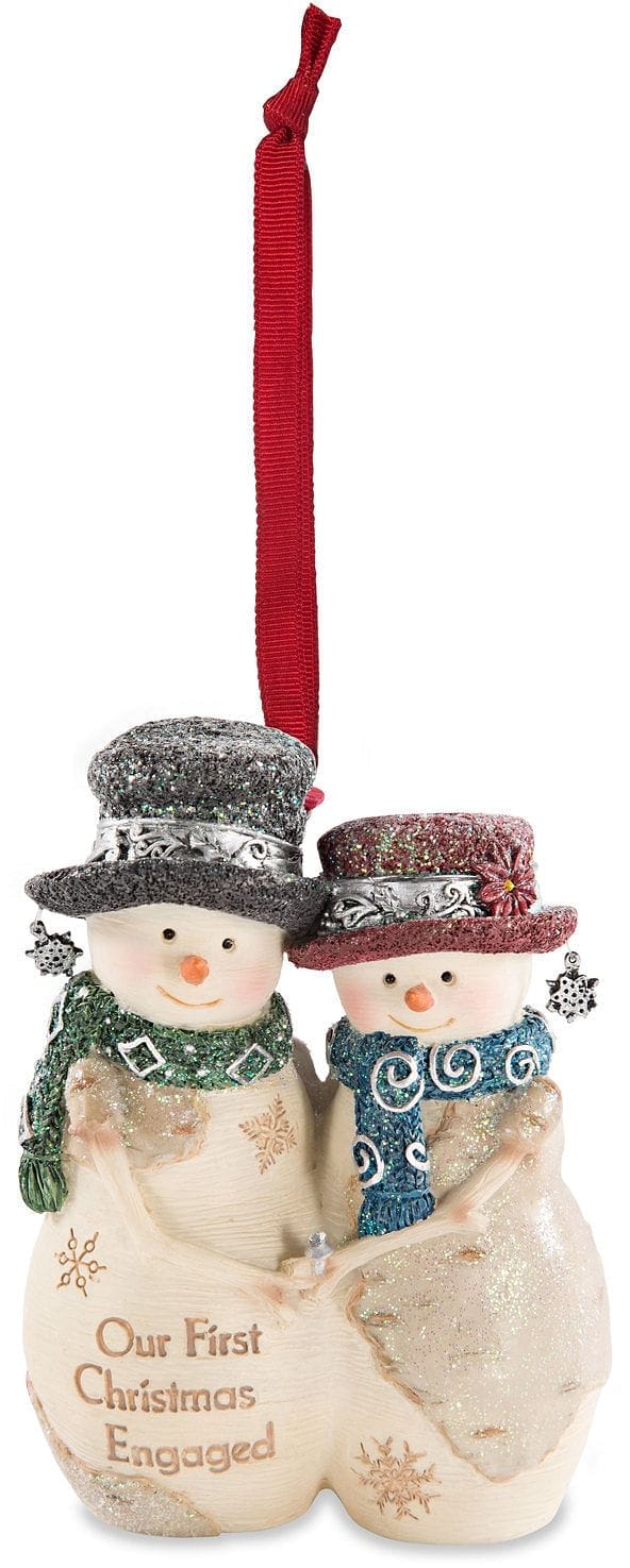 Birch Hearts Engaged Snowman Ornament - Shelburne Country Store