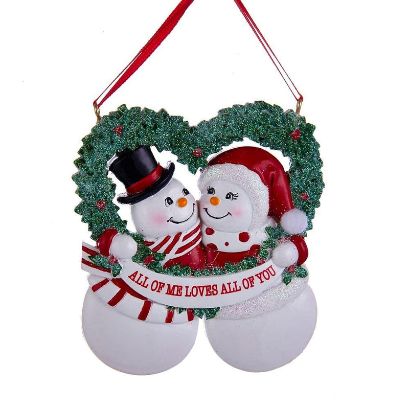 Snowman Couple Ornament - All of me loves all of you - Shelburne Country Store
