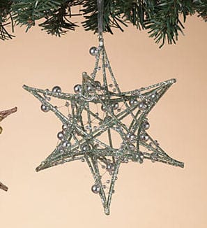 Wire Starburst Snowflake Ornament - Silver - Shelburne Country Store
