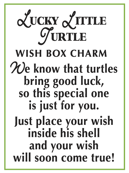 Lucky Little Turtle Wish Box Charm - Shelburne Country Store