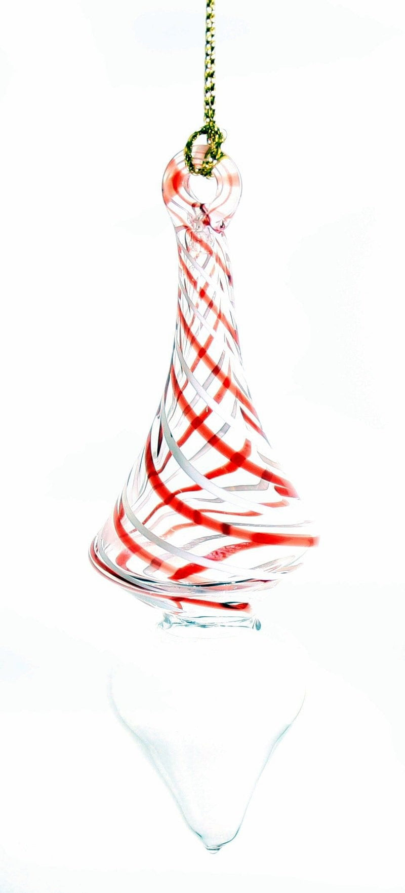 3.5" Candy Cane Stripe Blown Glass Ornament -  Style