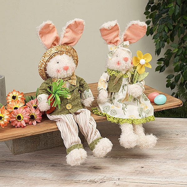 18'' Fabric Sitting Bunny Figure - - Shelburne Country Store