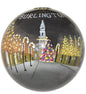Hand Painted Glass Globe Ornament - Burlington Church Street at Night - Shelburne Country Store