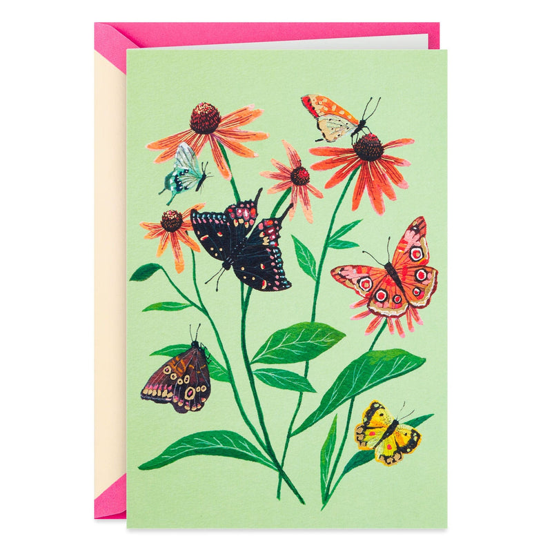 Vintage Butterflies and Flowers Blank Card - Shelburne Country Store