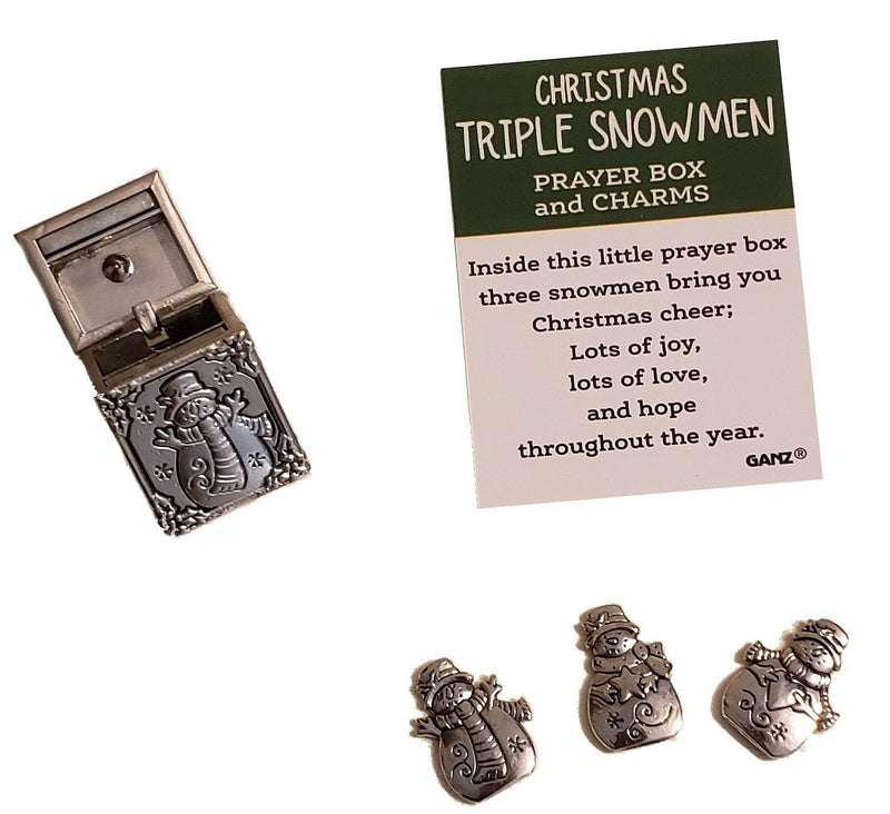 Triple Snowmen Prayer Box with Charms - Shelburne Country Store