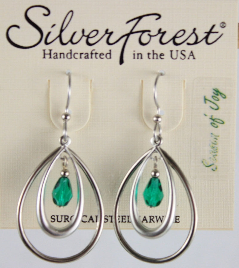 Open Tears With Green Stone Earring - Shelburne Country Store