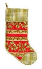Holly Red Quilted Stocking - Shelburne Country Store