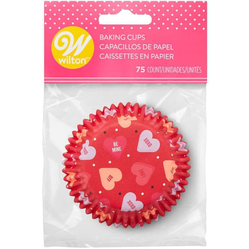 Conversation Hearts Red Valentine's Day Cupcake Liners - 75 Count - Shelburne Country Store