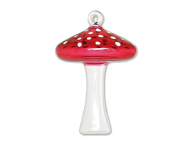 Egyptian Blown Glass Ornament - Mushroom - Red - Shelburne Country Store