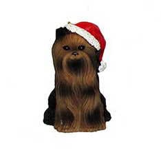 Dog in a Santa Hat Ornament - Yorkshire Terrier - Shelburne Country Store