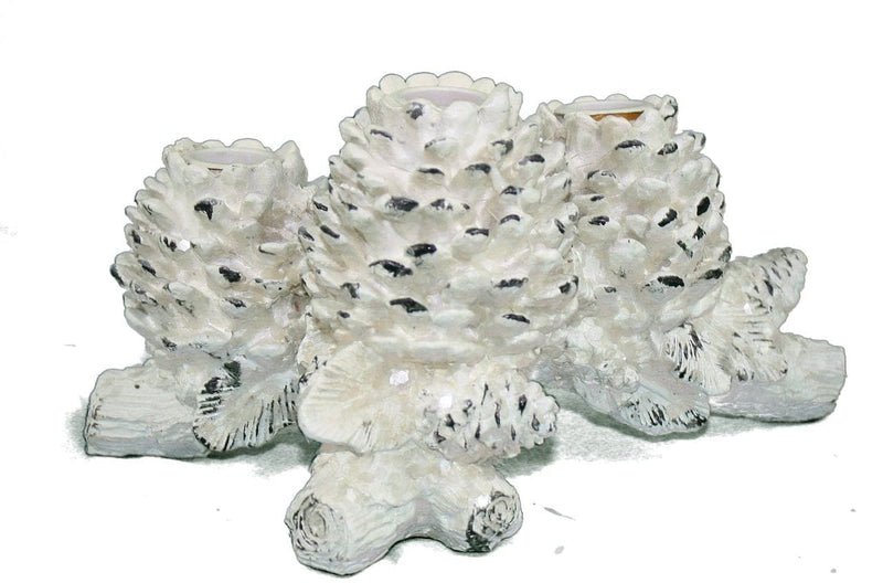 Transpac Elegant Resin Sequined Pinecone Candle Holder - Shelburne Country Store