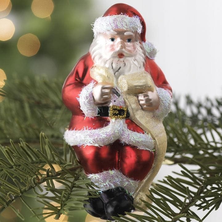 Clip on Glass Santa Ornament - Shelburne Country Store