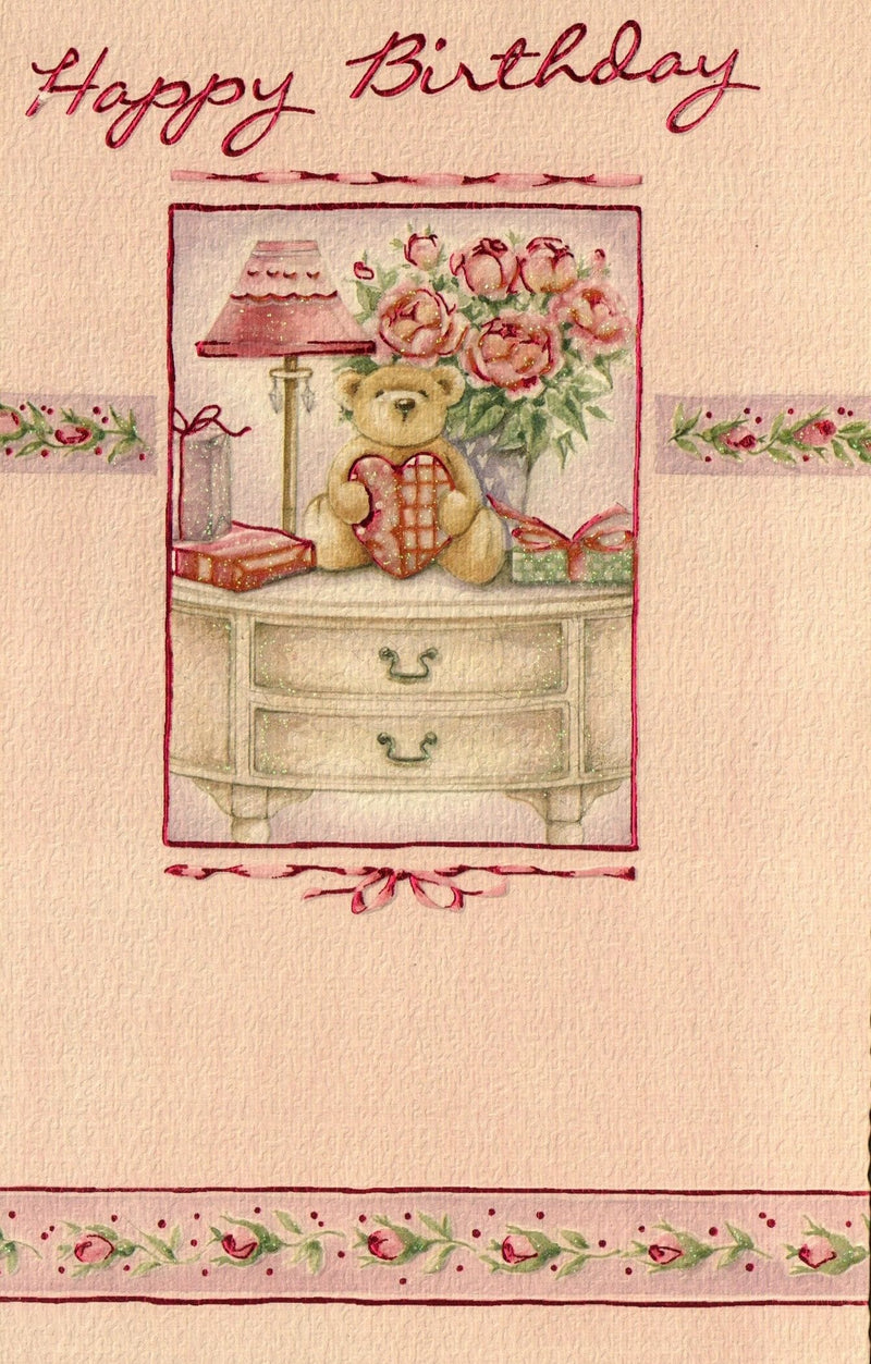 Birthday Card - Pink Teddy Bear - Shelburne Country Store