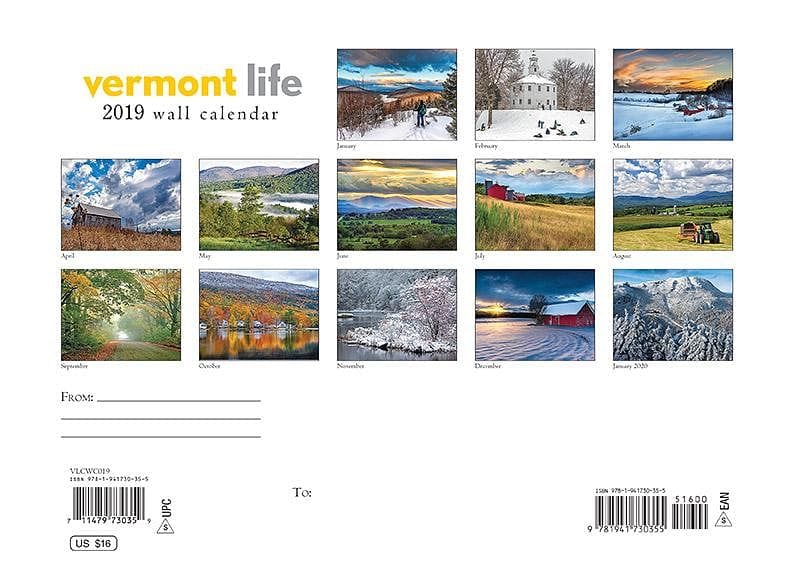 2019 Vermont Life Wall Calendar - Shelburne Country Store