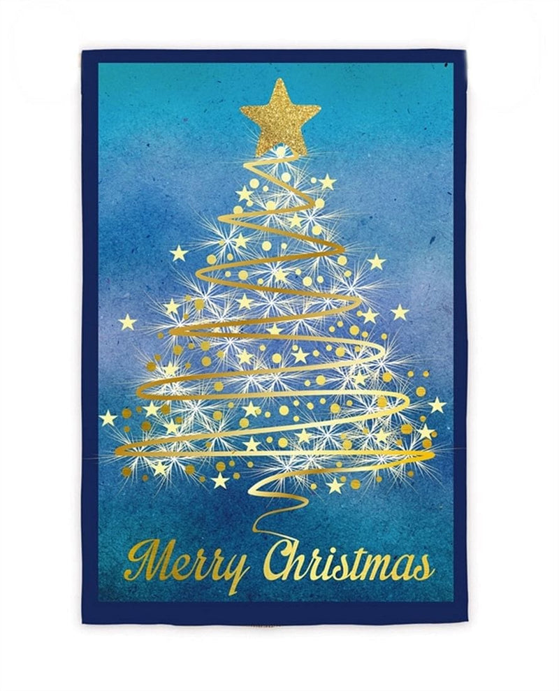 Gold Christmas Tree Suede House flag - Shelburne Country Store