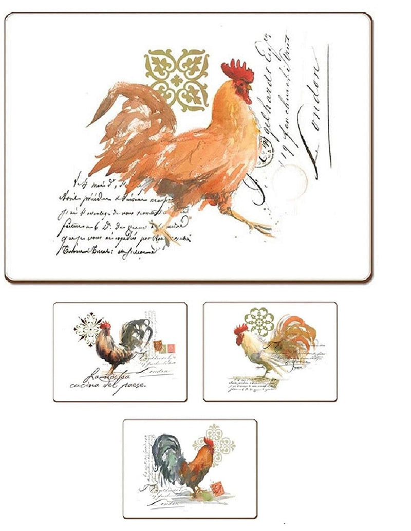 Water Color Rooster Table Mats - Shelburne Country Store