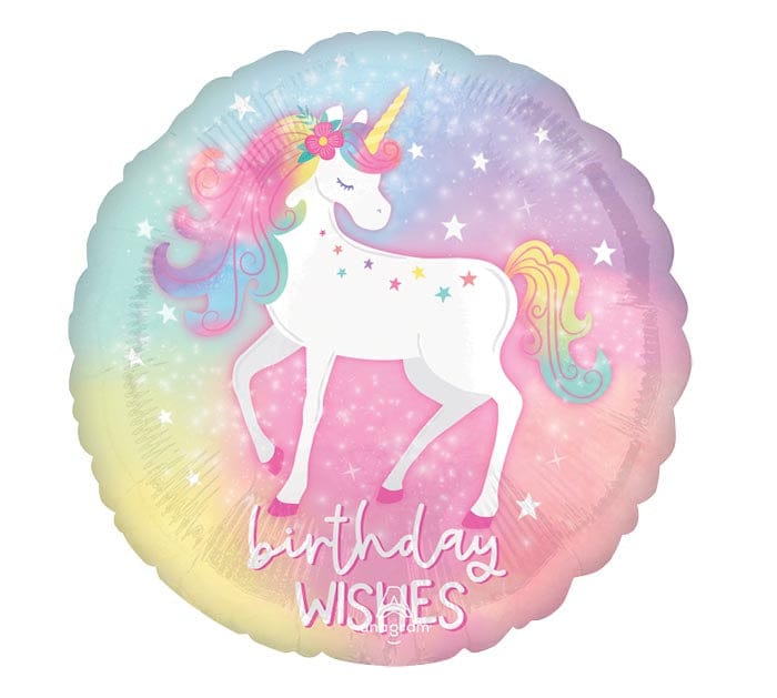 17" Enchanted Unicorn Birthday Balloon - Shelburne Country Store