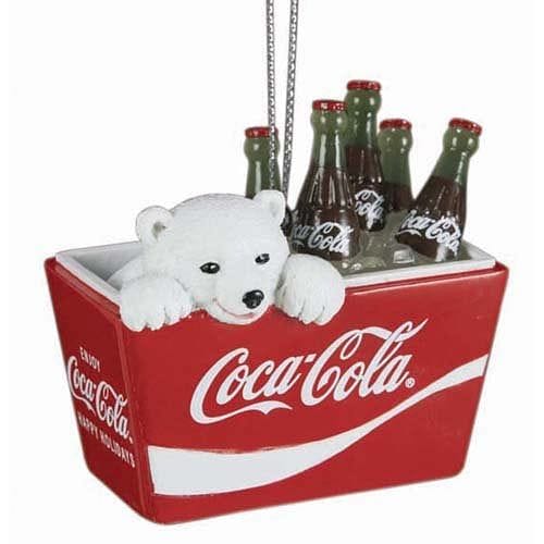 Polar Bear Cub In Coke Cooler Ornament - Shelburne Country Store