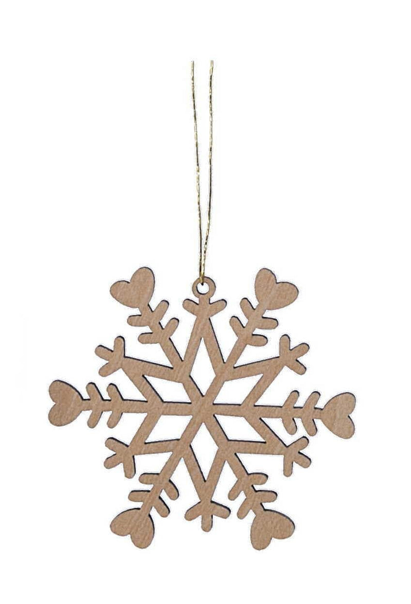 Laser Cut Wood Snowflake Ornament - - Shelburne Country Store