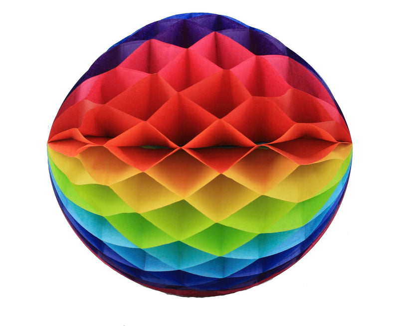 Honeycomb Decor Ball - 9.5 Inch - Rainbow - Shelburne Country Store