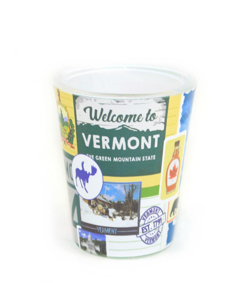 Retro Vermont Collage Shot Glass - Shelburne Country Store