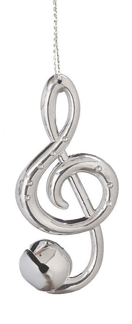 Silver Bell Musical Note Ornament - Cleff - Shelburne Country Store