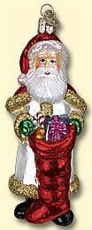 Bountiful Santa Glass Ornament - Shelburne Country Store