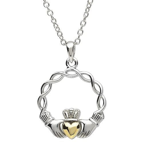 Platinum Plated Claddagh Pendant - Shelburne Country Store