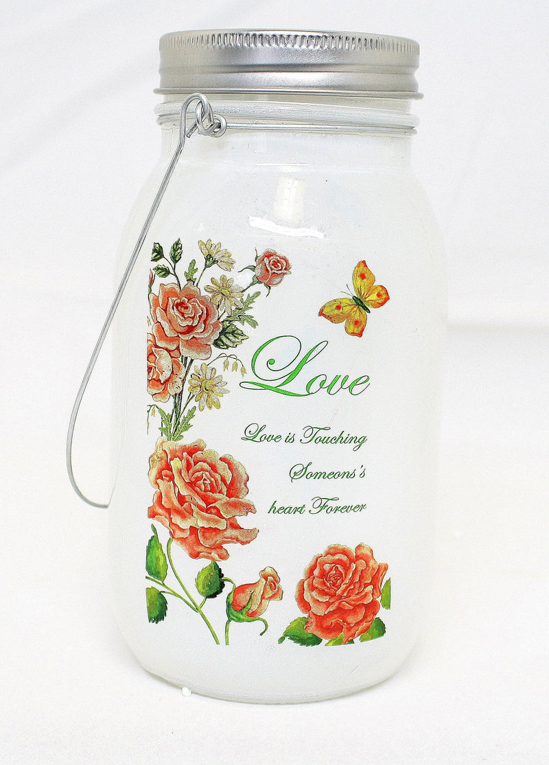 7 Inch Lighted Frosted Glass Jar - - Shelburne Country Store