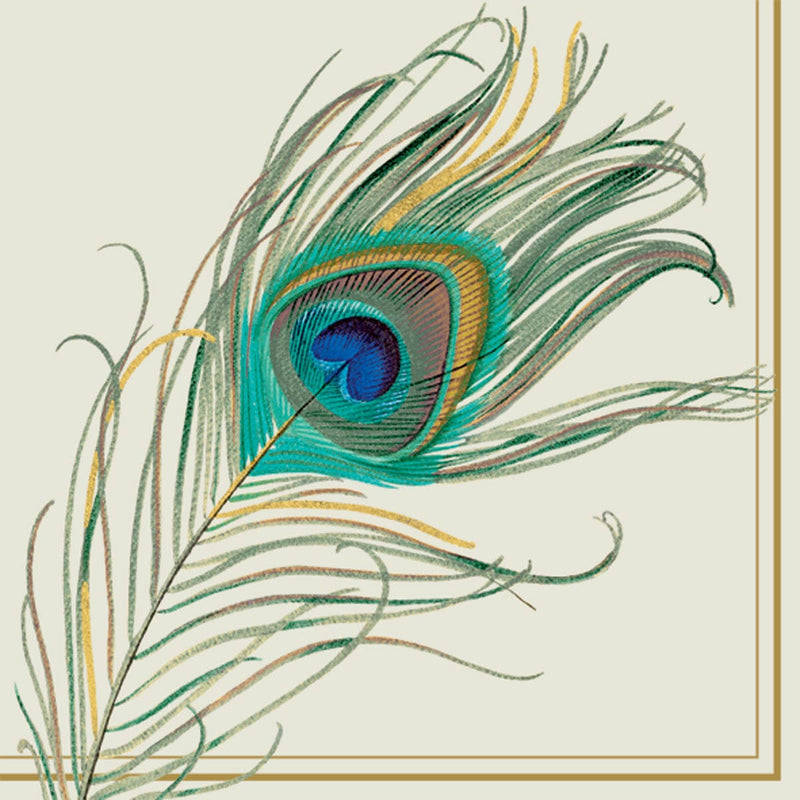 Peacock Feather Lunch Napkin - The Country Christmas Loft
