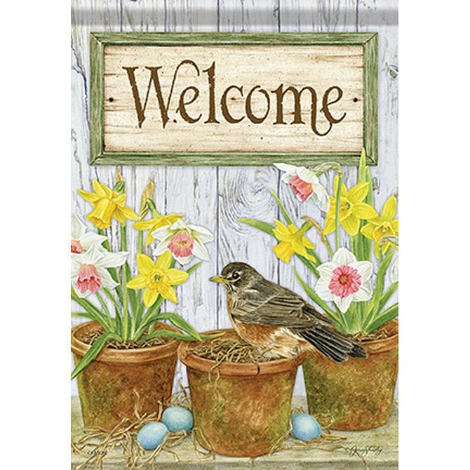 Welcome Robin Durasoft Large Flag - 28" x 40" - Shelburne Country Store
