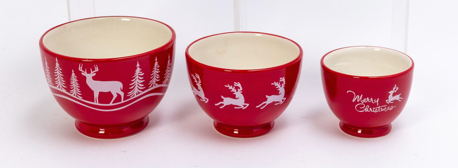 Dolomite Holiday Bowls - Set of 3 - Reindeer - Shelburne Country Store