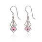 Diamond Cascade with Light Lilac Flower Pierced Earrings - Shelburne Country Store