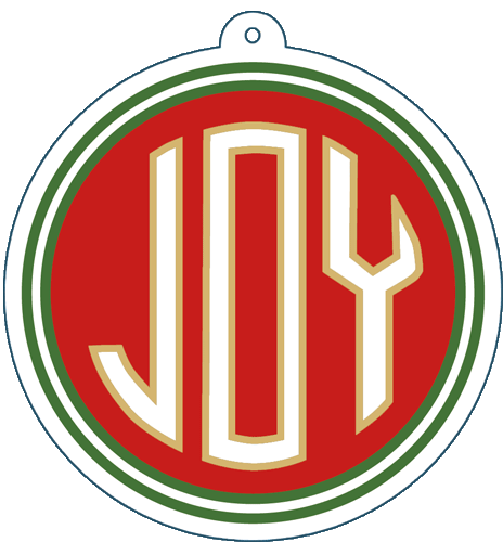 Joy Foil - Ornament Tag W/Header 4 Pk-Gallery - Shelburne Country Store