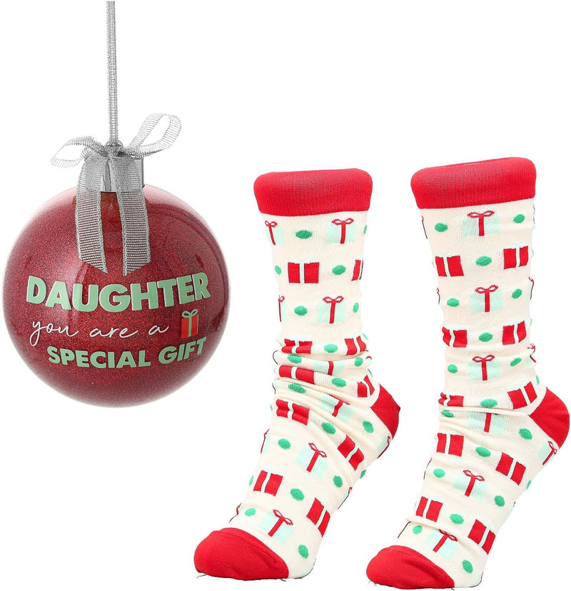 4" Ornament with Holiday Socks - Daughter you are a special gift - Shelburne Country Store