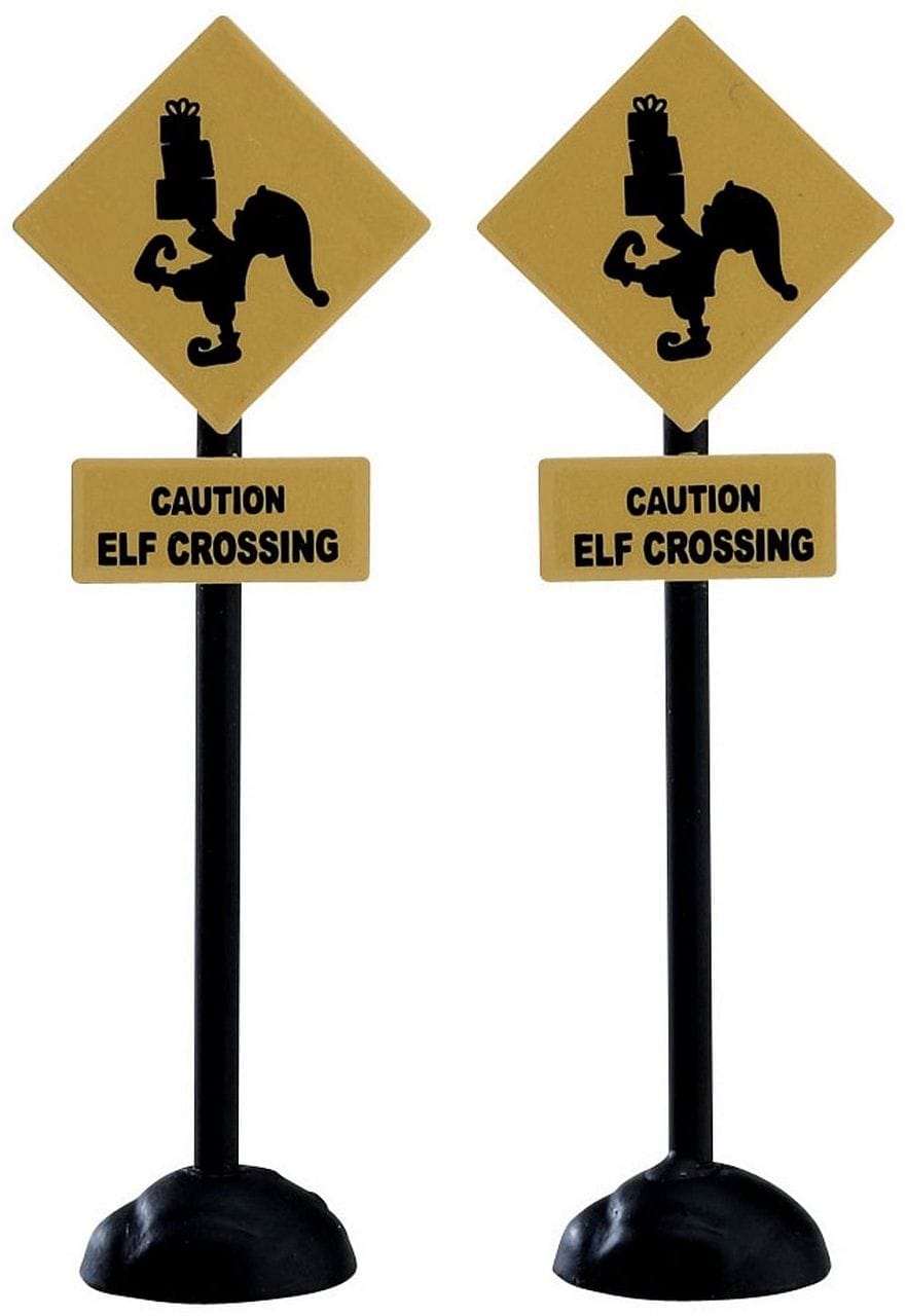 Elf Crossing Sign, Set Of 2 - Shelburne Country Store