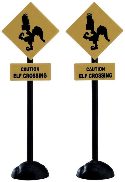 Elf Crossing Sign, Set Of 2 - Shelburne Country Store