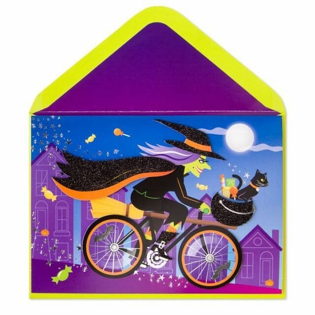 Witch on Bike Halloween Card - Shelburne Country Store